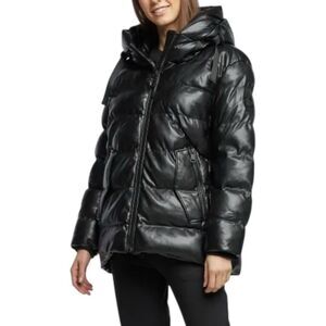 DKNY NWOT padded faux-leather jacket in Black Size M